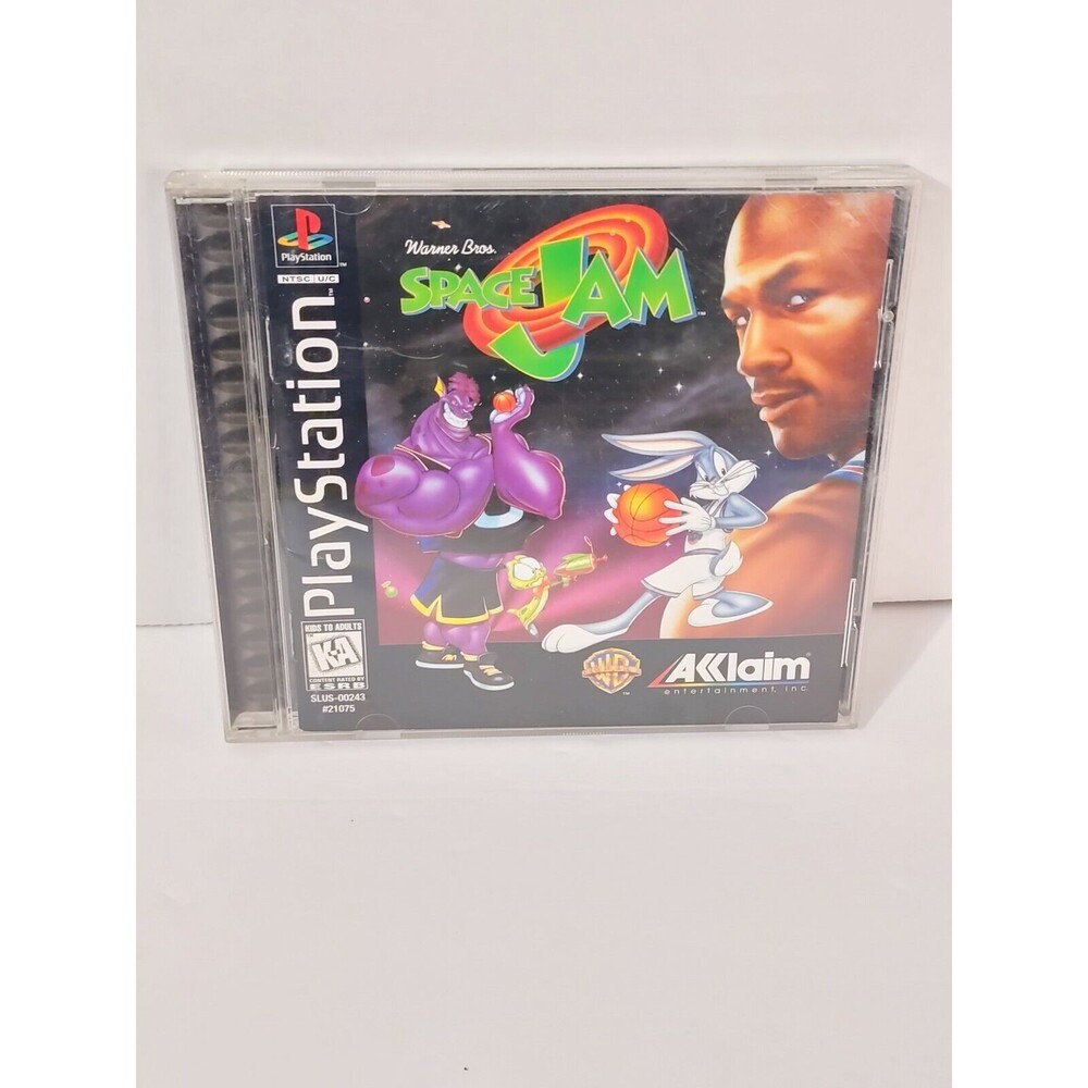 ORIGINAL AUTHENTIC PS1 PLAYSTATION AKKLAIM GAME SPACE JAM Tested Complete